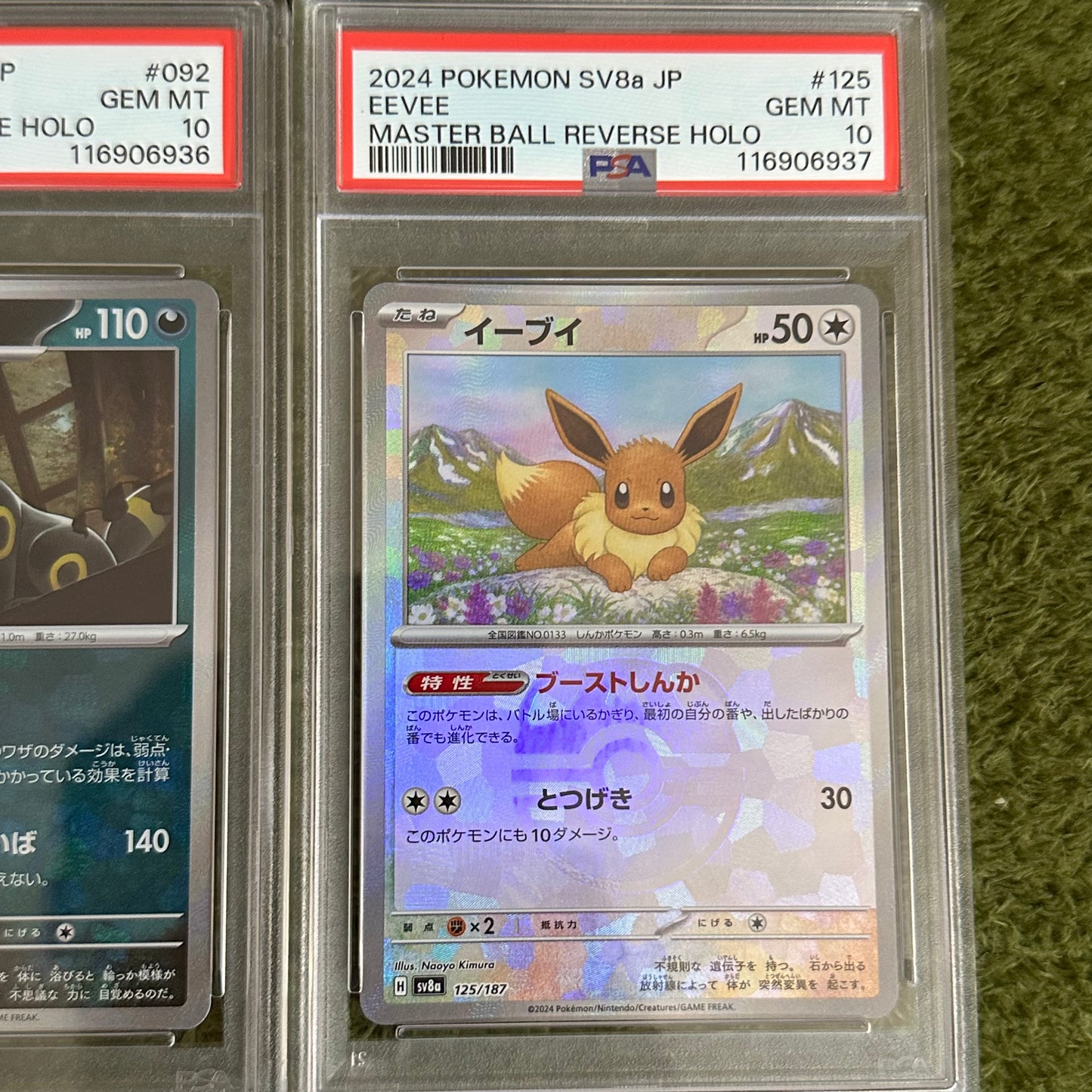 All PSA 10 9Set Eevee Master Ball Reverse Holo 2024 #002-#125 Complete Set