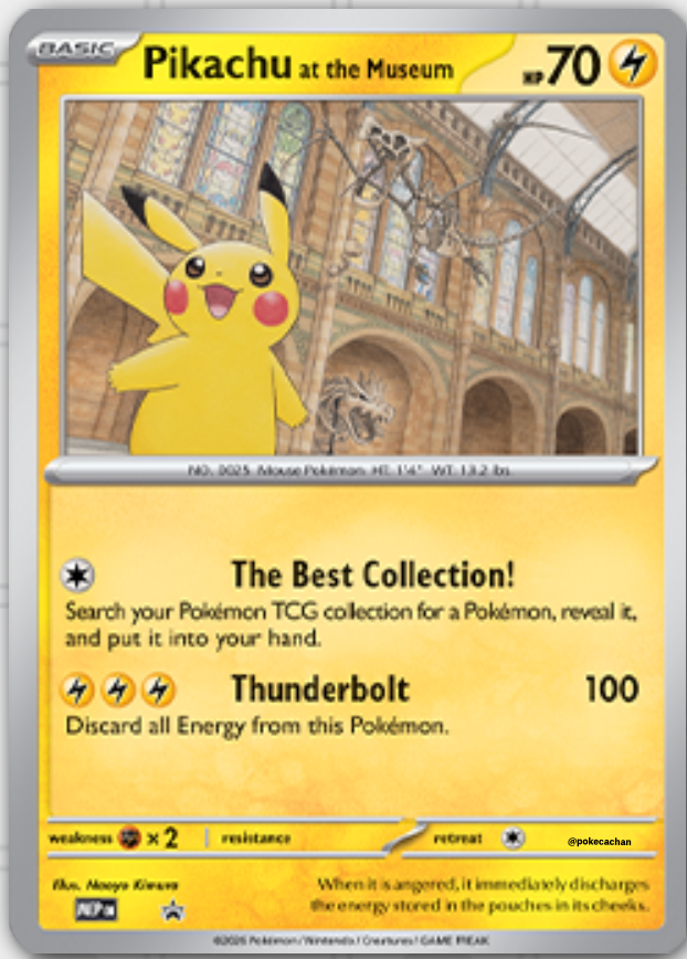 2026 POKEMON MEP EN-ME BLACK STAR PROMO PIKACHU AT THE MUSEUM PSA 10